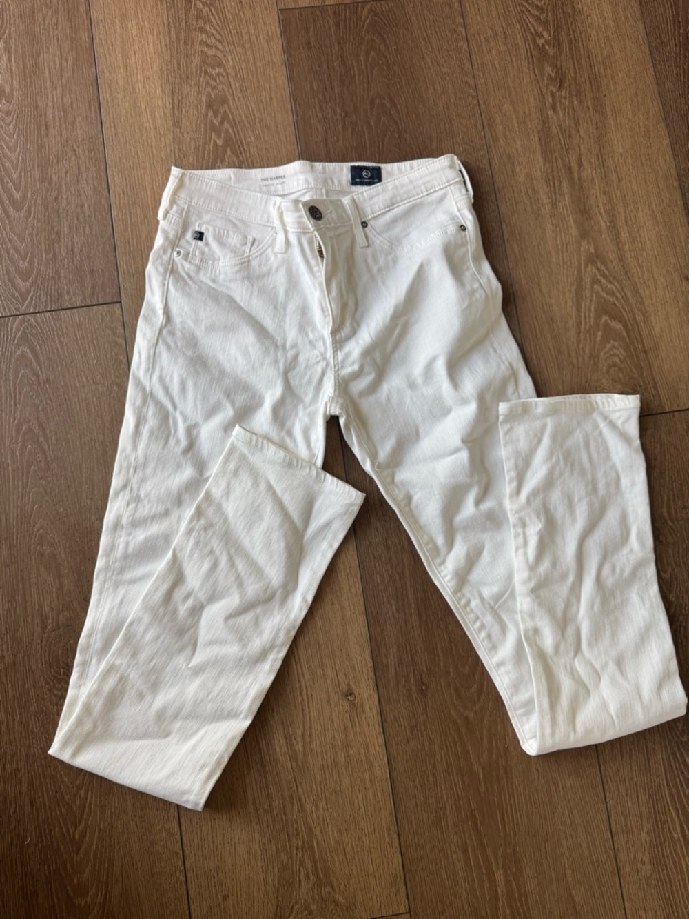 Ag Adriano Goldschmied Women's Straight Leg White Jeans